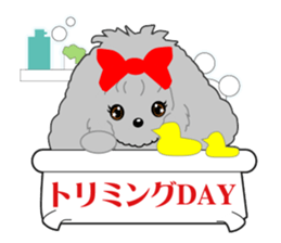 Silver poodle LOVE sticker #11244674