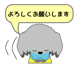 Silver poodle LOVE sticker #11244676