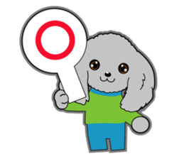 Silver poodle LOVE sticker #11244677