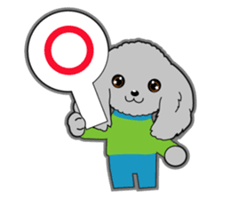 Silver poodle LOVE sticker #11244677