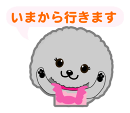 Silver poodle LOVE sticker #11244678