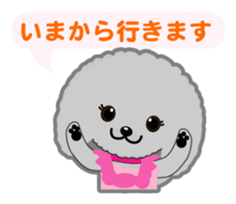 Silver poodle LOVE sticker #11244678