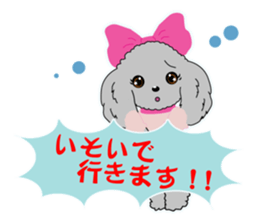 Silver poodle LOVE sticker #11244687