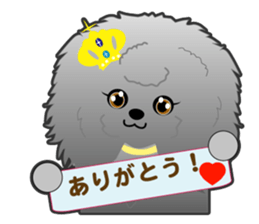 Silver poodle LOVE sticker #11244689