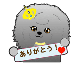 Silver poodle LOVE sticker #11244689