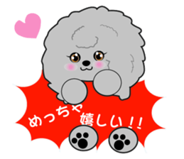 Silver poodle LOVE sticker #11244690