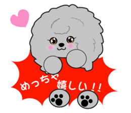 Silver poodle LOVE sticker #11244690