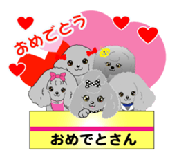 Silver poodle LOVE sticker #11244692