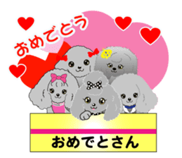 Silver poodle LOVE sticker #11244692