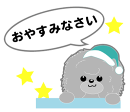 Silver poodle LOVE sticker #11244694