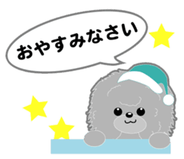 Silver poodle LOVE sticker #11244694