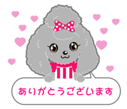 Silver poodle LOVE sticker #11244695