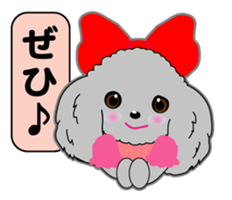 Silver poodle LOVE sticker #11244697