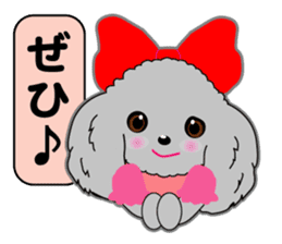 Silver poodle LOVE sticker #11244697