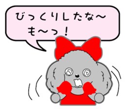 Silver poodle LOVE sticker #11244700