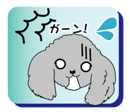 Silver poodle LOVE sticker #11244701