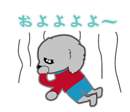 Silver poodle LOVE sticker #11244702