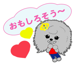 Silver poodle LOVE sticker #11244705