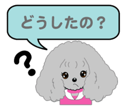 Silver poodle LOVE sticker #11244706