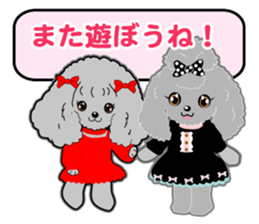 Silver poodle LOVE sticker #11244710