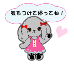 Silver poodle LOVE sticker #11244711