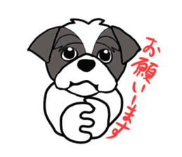 Black and white Shih Tzu dog sticker #11246314