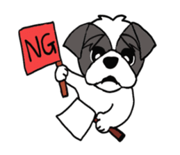 Black and white Shih Tzu dog sticker #11246316