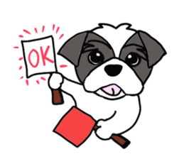 Black and white Shih Tzu dog sticker #11246319