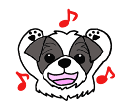 Black and white Shih Tzu dog sticker #11246325