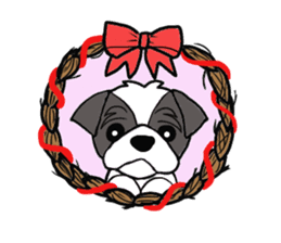 Black and white Shih Tzu dog sticker #11246331