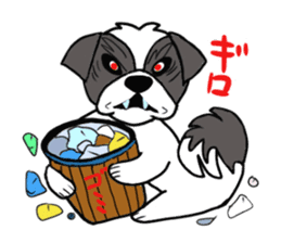 Black and white Shih Tzu dog sticker #11246333