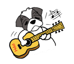 Black and white Shih Tzu dog sticker #11246337