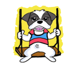 Black and white Shih Tzu dog sticker #11246347