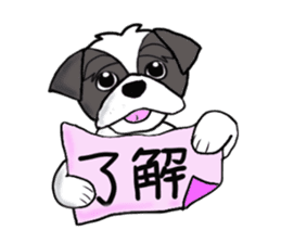 Black and white Shih Tzu dog sticker #11246349