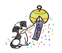 Black and white Shih Tzu dog sticker #11246351