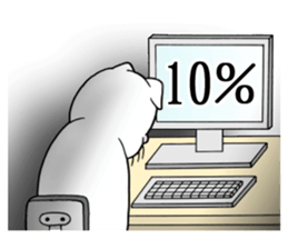 White cat divine fortune sticker #11252728