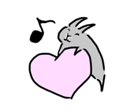 Gray rabbit1 sticker #11252994