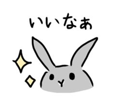 Gray rabbit1 sticker #11252995