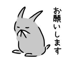 Gray rabbit1 sticker #11252997