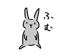Gray rabbit1 sticker #11253006
