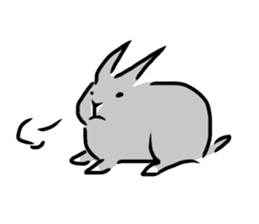 Gray rabbit1 sticker #11253012