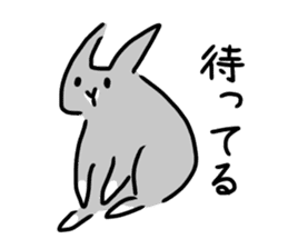 Gray rabbit1 sticker #11253019