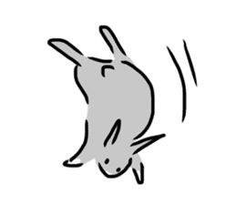 Gray rabbit1 sticker #11253021