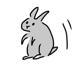 Gray rabbit1 sticker #11253023