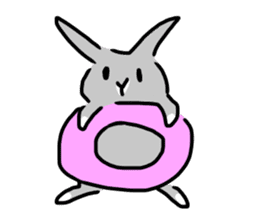 Gray rabbit1 sticker #11253030