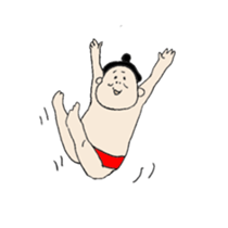 happy sumo wrestler sticker #11253908
