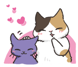 Daily life of Black cat and Calico cat sticker #11258129