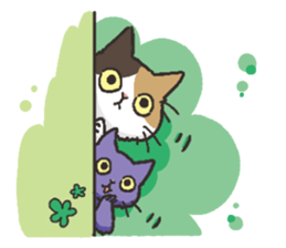 Daily life of Black cat and Calico cat sticker #11258130