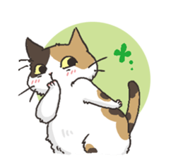Daily life of Black cat and Calico cat sticker #11258134