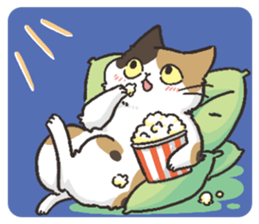 Daily life of Black cat and Calico cat sticker #11258145